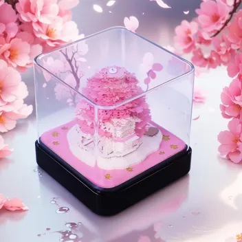 MACTANO 3D Art Calendar Memo Pad 2024, Creative Time piece Calendar Sakura Tree Rip Away Paper Carving Sticky DIY Note Pink