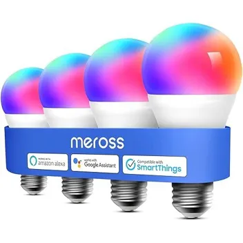 Meross E26 Base 2700K-6500K RGB 60W Equivalent LED Dimmable Smart WiFi Bulb