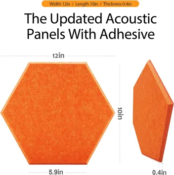 Dmsky 12"x10"x0.4" Hexagon Acoustic Panels