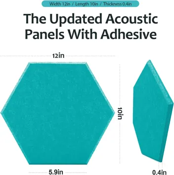 Dmsky 12"x10"x0.4" Hexagon Acoustic Panels