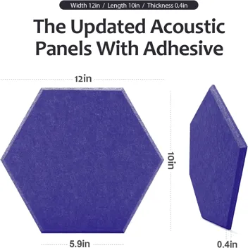 Dmsky 12"x10"x0.4" Hexagon Acoustic Panels