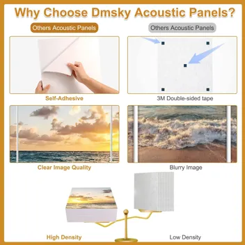 Dmsky 12"x10"x0.4" Hexagon Acoustic Panels