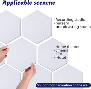 Dmsky 12"x10"x0.4" Hexagon Acoustic Panels