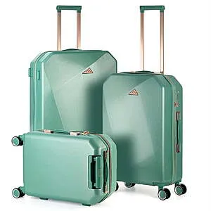 Hikolayae Anza View Collection Hardside Spinner Luggage Sets in Mint 3 Piece - TSA Lock