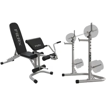 FitRx Adjustable Weight Bench with Squat Rack