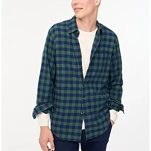 J.Crew Factory: Slim Plaid Flannel Shirt (Various Colors)