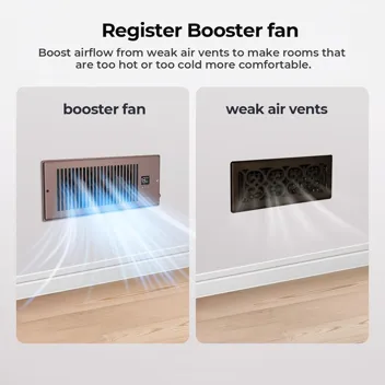 Biowind 4" x 10" Smart Register Vent Quiet Booster Fan