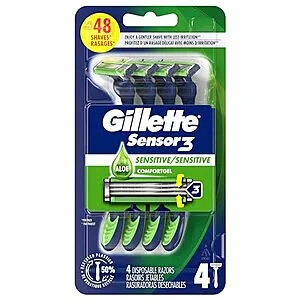 4-Count Sensor3 Sensitive Disposable Razor