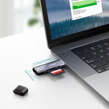 2-in-1 microSD SD TF USB-C & USB-A Card Reader