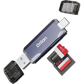 2-in-1 microSD SD TF USB-C & USB-A Card Reader