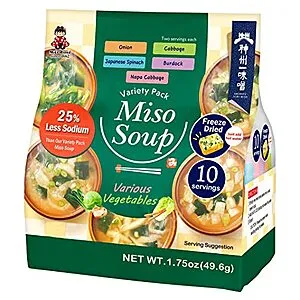 25% Less Sodium Instant Miso Soup w/ Vegetables (Variety Pack)