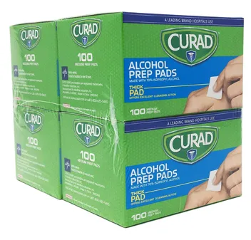 CURAD Alcohol Prep Pads ( Boxes) | 400 Pieces of Medium Isopropyl Alcohol Wipes Individually Wrapped | First Aid Alcohol Swabs for Cuts & Scrapes | Medical Alcoh