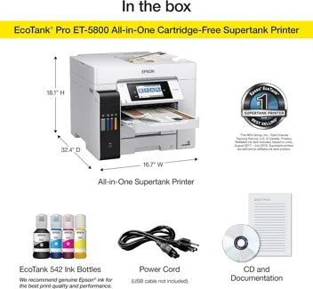 PREIMUM CONDITION - Epson EcoTank Pro ET-5850 Wireless Color All-in-One Supertank Printer