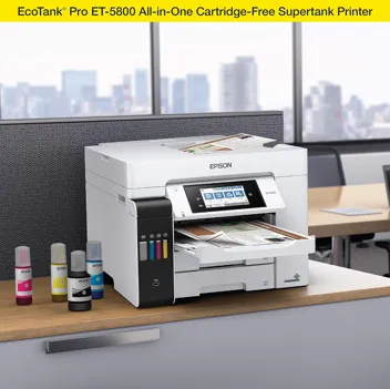 PREIMUM CONDITION - Epson EcoTank Pro ET-5850 Wireless Color All-in-One Supertank Printer