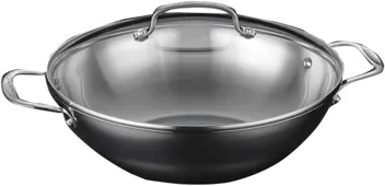 12" Stainless Steel Stir Fry & Wok Pan with Cover