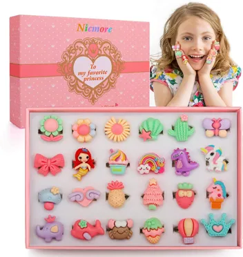 Nicmore Adjustable Rings Gift for Girl 24PCS