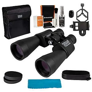 9x60mm Popular Science by Celestron SkyMaster Porro Binocular Deluxe Kit