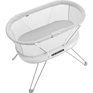 Baby Bedside Sleeper Luminate Bassinet w/ Sound & Motion Detection & Gentle Vibrations