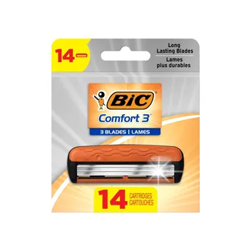 BIC 3 Refillable Refill Razor Cartridges, 14 Cartridges