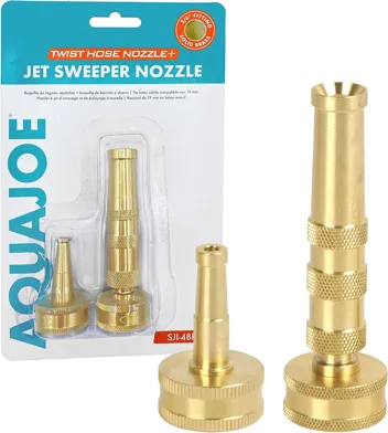Aqua Joe Ultimate Solid Brass Adjustable Twist Nozzle with Bonus Jet Sweeper Nozzle