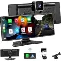 Accfly 10.26" CarPlay & Android Auto Car Stereo with 4k Dash Cam, 1080p Rear Cam