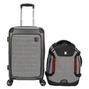 21" Tech Hybrid ABS Hardside Spinner Suitcase + Travel Backpack w/ Compression Straps