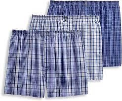 Underwear Classics Full Cut 5" Boxer - , Red Stripe/Blue Chambray/Sky Blue Small Plaid, M