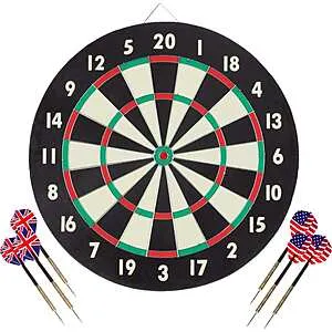 Dart Board Game Set with Six 17 g Brass Tipped Darts