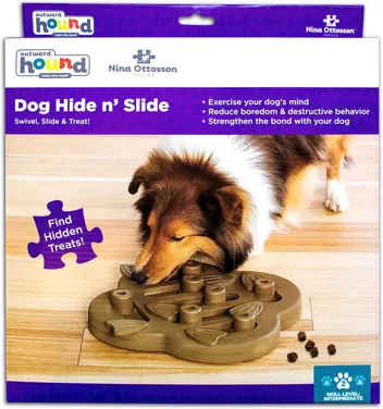 Outward Hound Nina Ottosson Hide N' Slide Interactive Treat Puzzle Dog Enrichment Toy