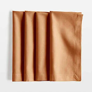 Crate & Barrel Aspen Organic Cotton Napkins (Brulee Brown or Cider Burgundy)