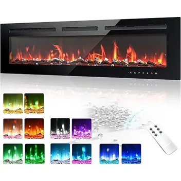 Euhomy 50" 1500W Electric Fire Place with Timer