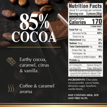 EXCELLENCE 85% Cocoa Dark Chocolate Bar