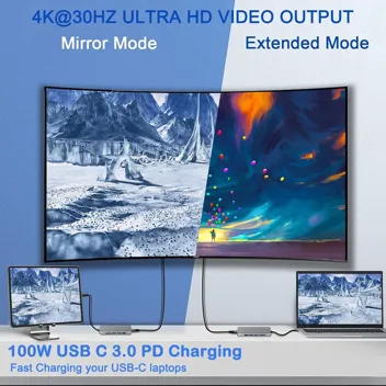 8-in-1 USB-C Hub w/ M.2 NVMe/SATA SSD Enclosure