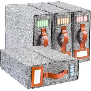 Topgrot Bedsheet Organizer Stroage with Handle, Window & Label Bag