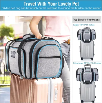 Airline Approved Small Pet Travel Carrier 4-Way Expandable with Removable Fleece Pad