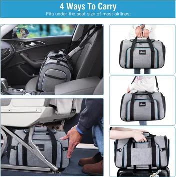 Airline Approved Small Pet Travel Carrier 4-Way Expandable with Removable Fleece Pad