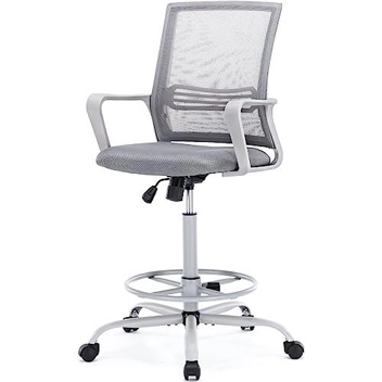 OLIXIS Tall Standing Office Desk Drafting Chair w/Adjustable Foot Ring