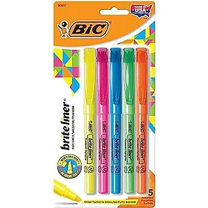 [S&S]: 5-Count Brite Liner Chisel Tip Highlighter (Assorted Colors)