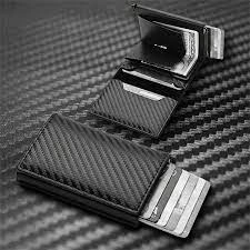 30% off coupon Minimalist Wallet for Men Carbon Fiber Card Holder RFID Blocking