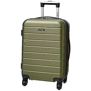 20" Smart Carry-On Luggage w/ Cup Holder & USB Port (Olive Green)