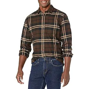 100% Cotton Long-Sleeve Flannel Shirt (various colors)