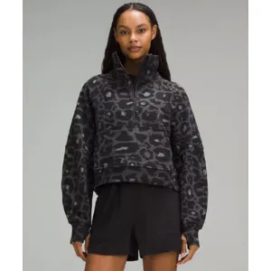 lululemon Scuba Oversized Funnel-Neck Half Zip Sweater (Leopard Grey)