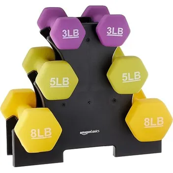 Neoprene Dumbbell Set with Rack (2x 3lb