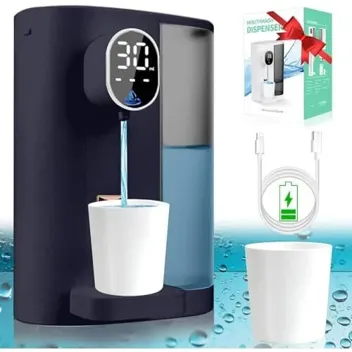 Daqvq 21oz 4-Gear Automatic Mouthwash Dispenser with Magnetic Cup