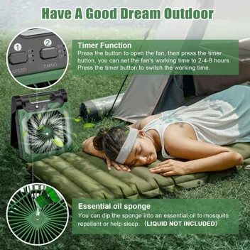 Solar 20000mAh Brushless Motor Foldable Camping Fan