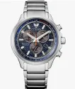 Eco-Drive Weekender Chronograph Watch in Super Titanium, Blue Dial, 43mm (Model