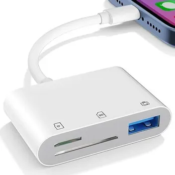 Bwttcb Lightning SD & microSD Card Reader with USB-A Port
