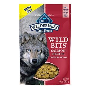 10-Oz Value Size Blue Buffalo Wilderness Trail Wild Bits Training Dog Treats (Salmon or Chicken Recipe) w/ S&S