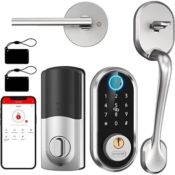 Smonet Keyless Entry Fingerprint Keypad Smart Deadbolt Door Lock Set