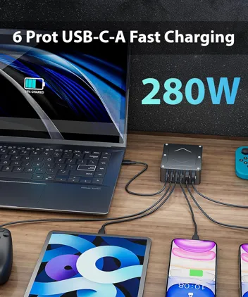 Nstfzbyfc 280W 6-Port USB GaN III Charging Station